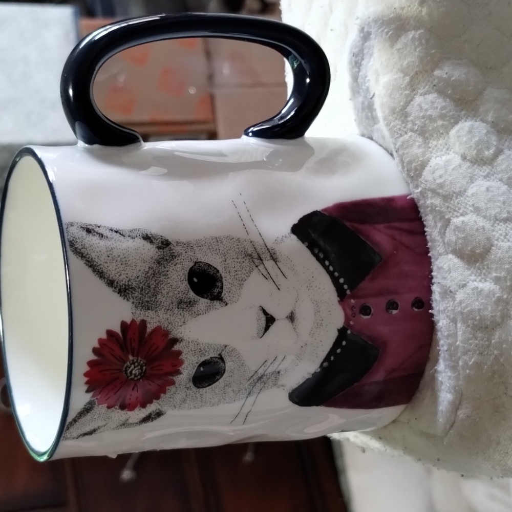 Cat Lover Hipster Animal Stoneware by Signature  Coffee Mug - Picture 2 of 4